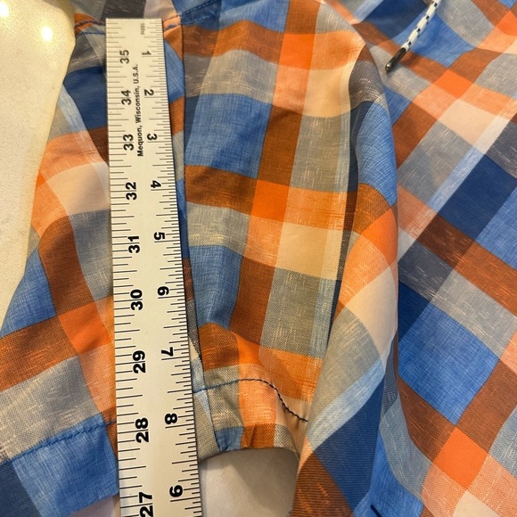 Tommy Bahama Blue-Orange-Khaki Plaid Swim Trunks shorts in Size medium - Picture 9 of 10